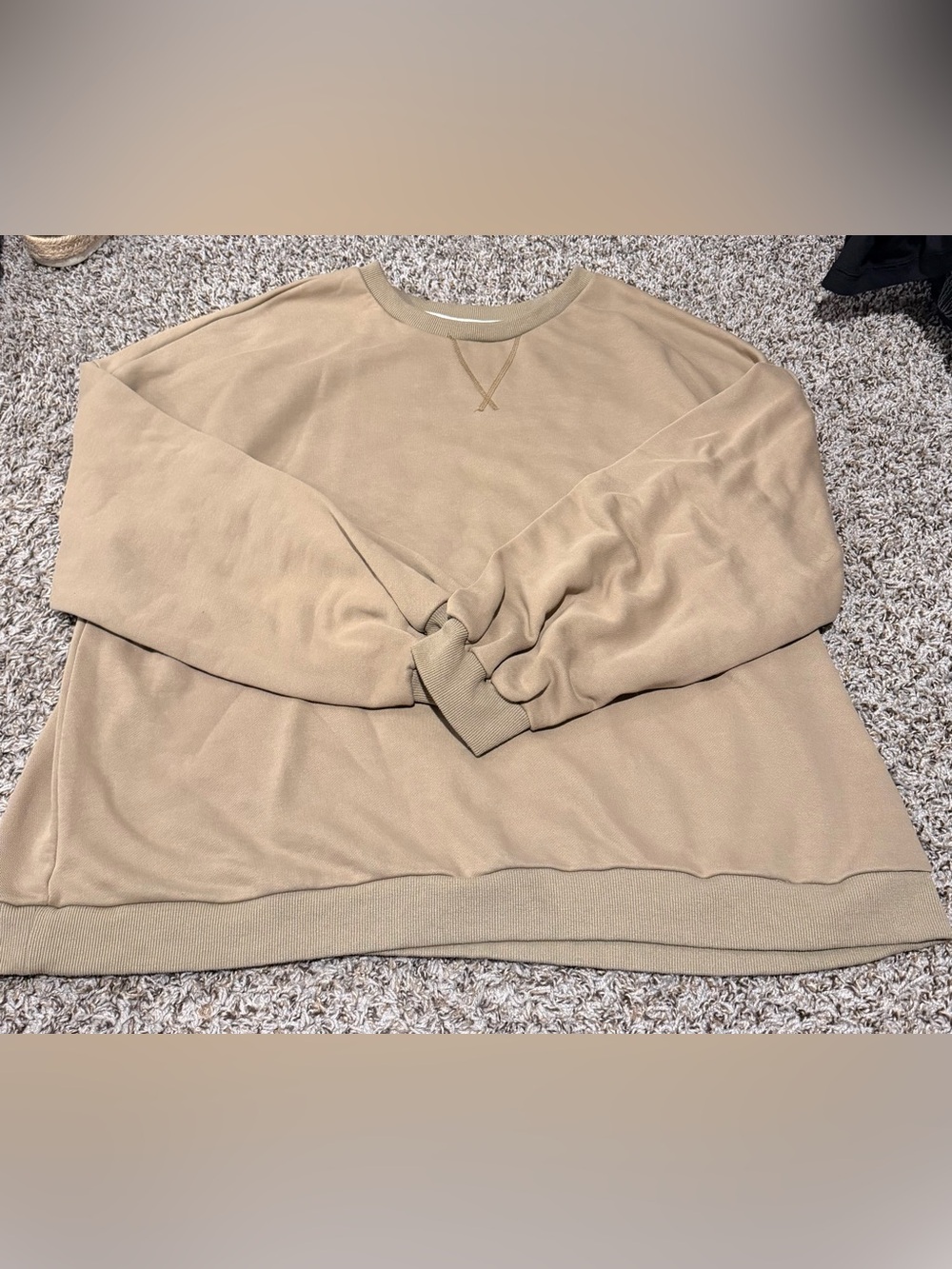 UEU 2XL Tan Oversized Crewneck Sweatshirt Pullover Neutral